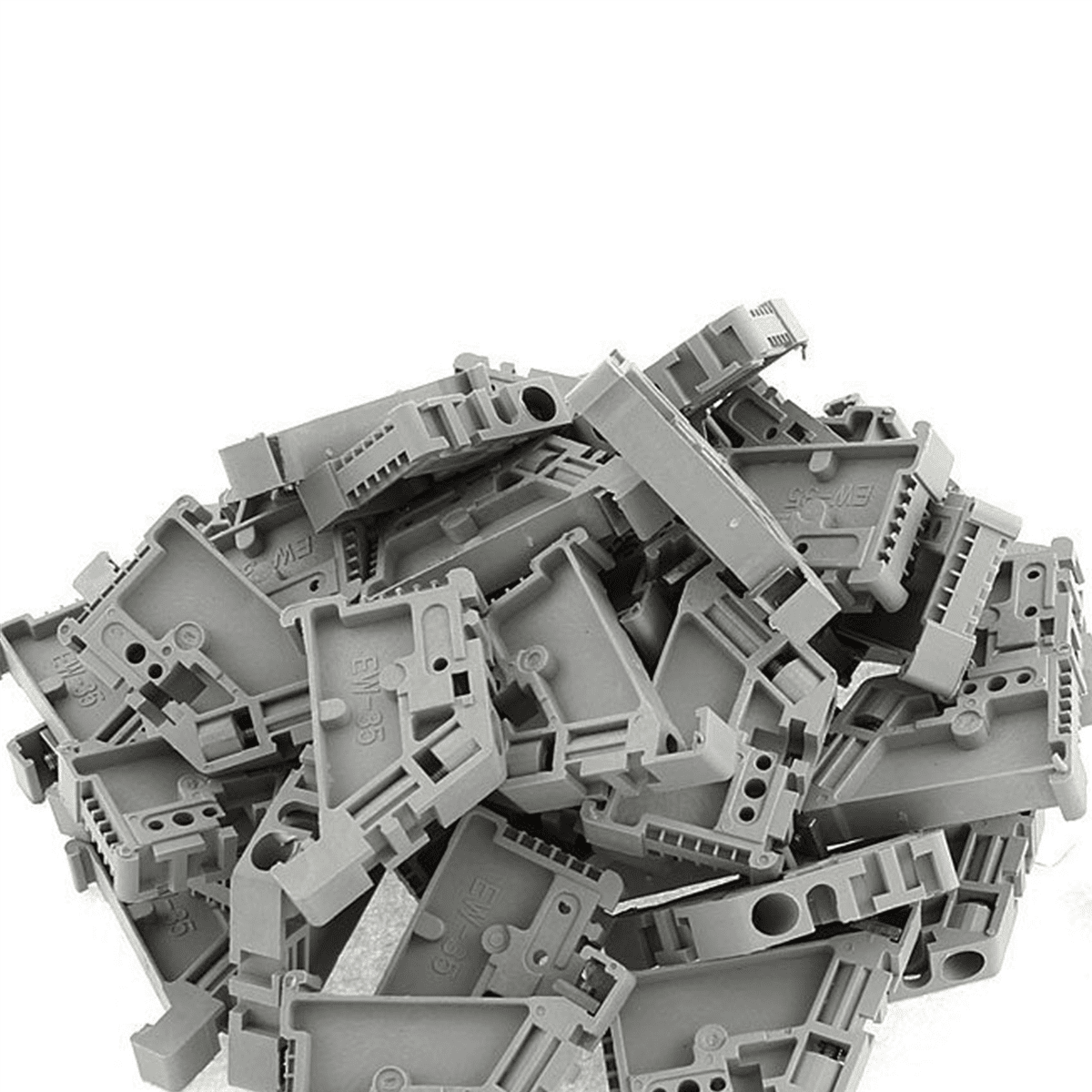 250Pcs 35mm DIN Rail Terminal Block End Stopper Mounting Clips,250(+/-2%) x Terminal Block End Stopper,gray
