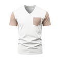 thumbnail image 3 of Afdoent T Shirts For Men Short Sleeve Pocket T-Shirt Comfortable Crew Neck Casual Color Block Top Soft Breathable Daily Wear Tee Summer Loose Fit, 3 of 7