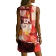 thumbnail image 5 of Womens Short Dresses Plus Size Floral Printed V-Neck Sleeveless Casual Loose Summer Vacation Beach Sundresses with Pockets, 5 of 8