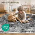 thumbnail image 4 of ODIKA 5'x7' Washable Area Rug Graffiti Ornamental Featuring Symmetrical Interlocking Animals for Small Living Room, Bedroom, Easy Care, Non-Shedding, Pet Friendly, 4 of 7