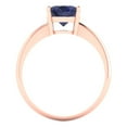 thumbnail image 4 of 2 ct Oval Cut Simulated Blue Sapphire Solitaire 18K Rose Gold Womens Engagement Ring, 4 of 5