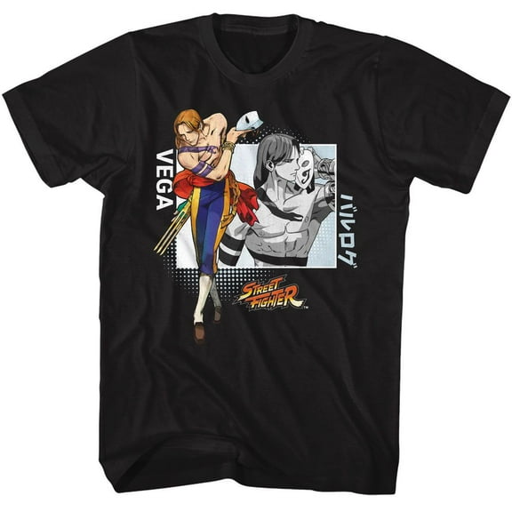 Street Fighter Vega Black Adult T-Shirt