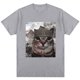 thumbnail image 1 of Camiseta divertida de gato Stare de mil yardas camiseta Vintage de estilo Humor de alta calidad ropa informal de algodón de gran tamaño para hombres y mujeres, 1 of 6