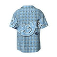 thumbnail image 6 of Lsque Bluey print Men's Cuban Collar Short Sleeve Shirt Summer Beachwear Casual Button Down Fashionable Vacation Leisure Shirt-Small, 6 of 7