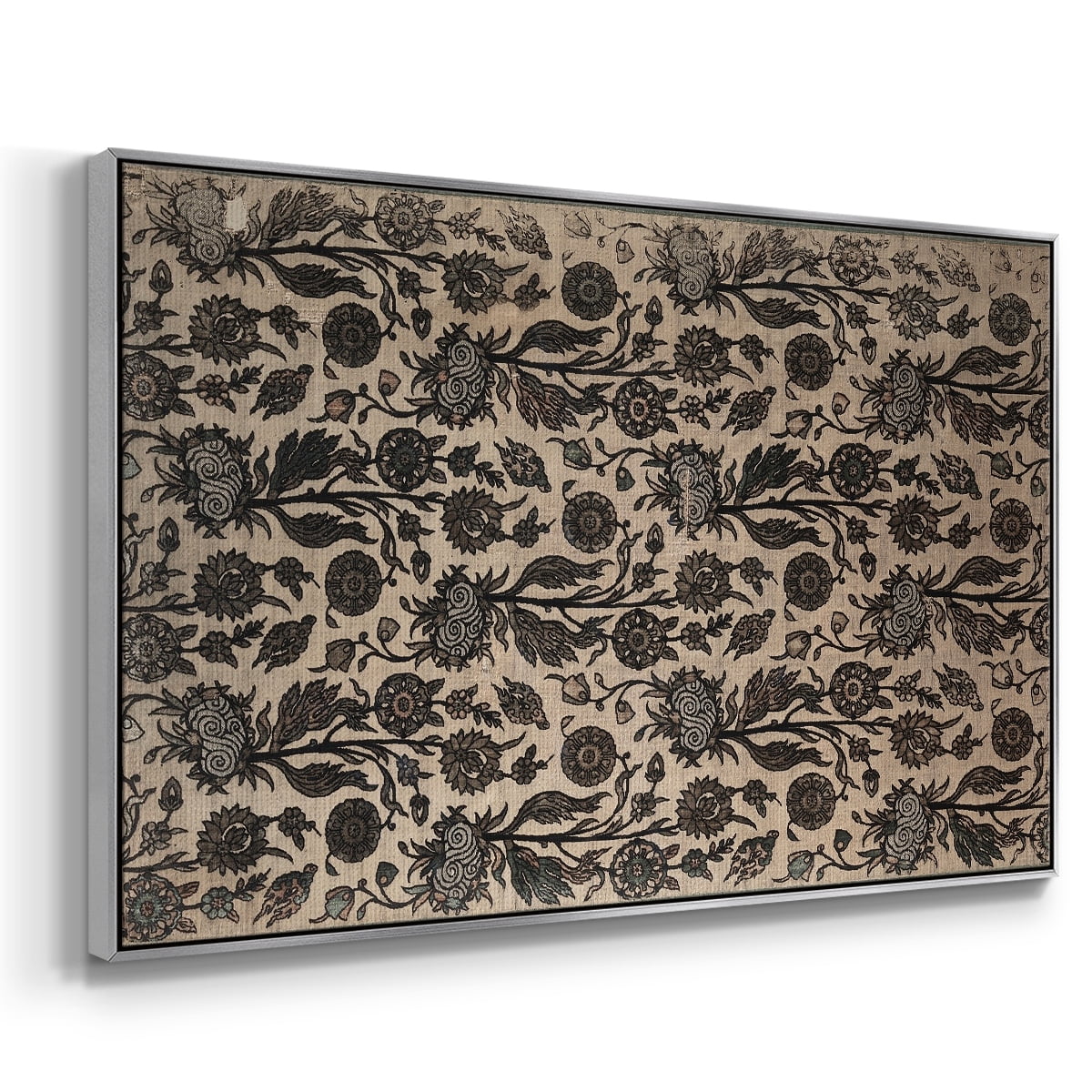 Vintage Abstract Print-XXXII Framed in Silver Wood Gallery Wrapped Canvas 17 in. x 25 in.