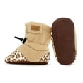 thumbnail image 2 of JAN & JUL Soft Sole Baby Walking Shoes Comfortable Fleece Booties (Leopard, Large Toddler), 2 of 7