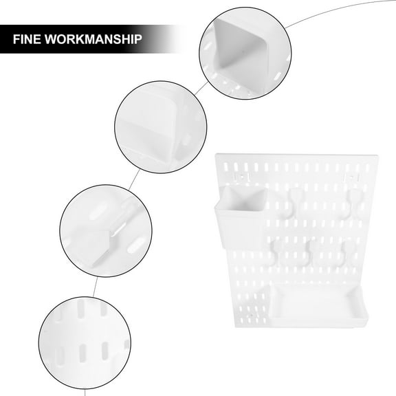 WHAMVOX  Pegboard Organizer Shelving Shelf with Doors Storage Office White