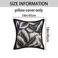 thumbnail image 6 of Unique Bargains Pack of 2 Leaf Pattern Chenille Throw Pillow Covers Black, 6 of 6