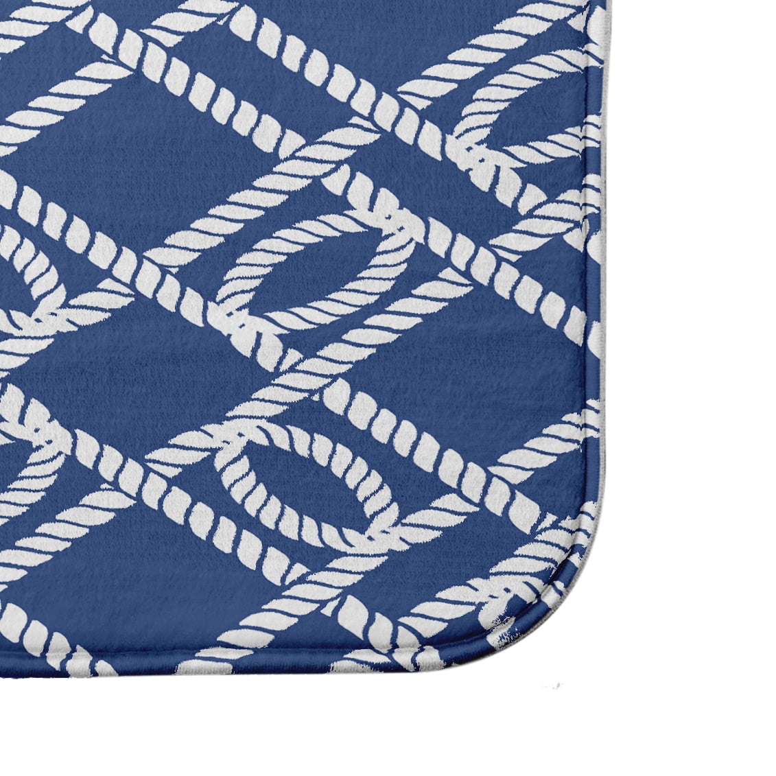 Simply Daisy 34" x 21" Plush Microfiber Blue Know the Ropes Bath Mat