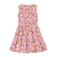 thumbnail image 4 of FOR U DESIGNS Corgi Dog Sleeveless Skater Dress for Girls Comfy Pink Girls Summer Swing Party Dresses Softy Tank Dress Loose High Waistline Midi Sundress Size 9-10, 4 of 6