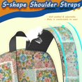 thumbnail image 5 of Pioneer Flower Floral Print Pattern 17" School Backpacks for Teens,Waterproof Oxford Fabric,S-Shape Padded Straps for School,Travel,Hiking,Camping, 5 of 6