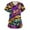 Light Purple_BV23, variant on Lumtrix Mardi Gras Scrub Top Women Holiday Mask Print Plus Size Short Sleeve V Neck Nursing Uniform with Pockets Side Slit Shirt Green 4XL