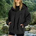 thumbnail image 2 of Vinsonshop Rain Jacket Utility Jacket Women Hiking Clothes for Women Rain Coat Waterproof Windbreaker Jacket Women Outdoor Jacket Womens Rain Jacket with Hood Black 4XL, 2 of 9