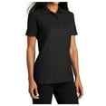 thumbnail image 4 of Womens Stain-Release Cotton/Polyester Polo T-Shirt Black Medium, 4 of 6
