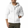 thumbnail image 2 of Men's 320g Pure Cotton Terry Solid Color Sweater Hooded Zipper Jacket, 2 of 8