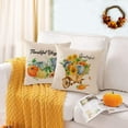 thumbnail image 4 of Fall Pillow Covers 18x18 Set of 4 Thanksgiving Autumn Decorative Pillow Covers Blue Fall Pumpkin Gnome Truck Cushion Covers Pillow Cases for Home Outdoor Couch Sofa Decorations (18 inch), 4 of 6