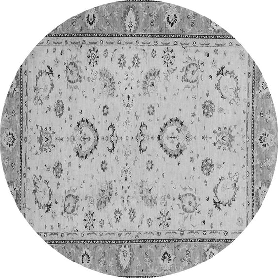 Ahgly Company Indoor Round Oriental Gray Modern Area Rugs, 8' Round