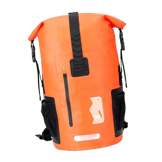 Mochila impermeable de 35 litros, bolsa seca de 11 x 20,4 pulgadas, diseño ergonómico de PVC. Naranja