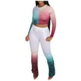 thumbnail image 2 of FAMTKT Women's Tie Dye Sports Tracksuit 2 Piece Outfits, Casual Long Sleeve Pullover Shirts and Pants Set Sweatsuits, 2 of 3