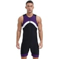 thumbnail image 1 of YiZYiF Men Sleeveless Zipper One Piece Swimsuit Quick Dry Bathing Suit Beach Surfing Rash Guard Wetsuit Purple 4XL, 1 of 7