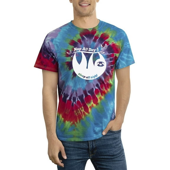 Nap All Day Sloth Tie Dye Spiral Men -Smartprints Designs, Male x-Large