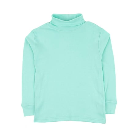 Leveret Girls Boys & Toddler Solid Turtleneck 100% Cotton Kids Shirt (2 Toddler-14 Years) Variety of Colors (Aqua, 3T)