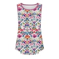 thumbnail image 7 of Zynoxe Plus Size Tank Tops for Women Fashion Print Summer Loose Sleeveless Tops for Women Ribbed Trim Scoop Neck Curved Hem Vacation Daily Tunic Shirts, 7 of 7