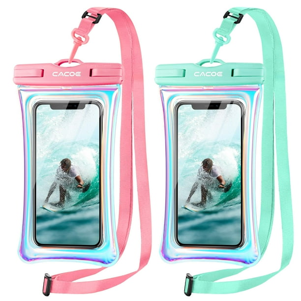 Funda para teléfono CACOE, impermeable, universal, de hasta 7 pulgadas con cordón
