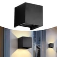 thumbnail image 1 of Aplique de pared para exteriores, accesorio de iluminación para exteriores, aplique LED cuadrado ajustable con ángulo hacia arriba y hacia abajo, Negro, 1 of 10