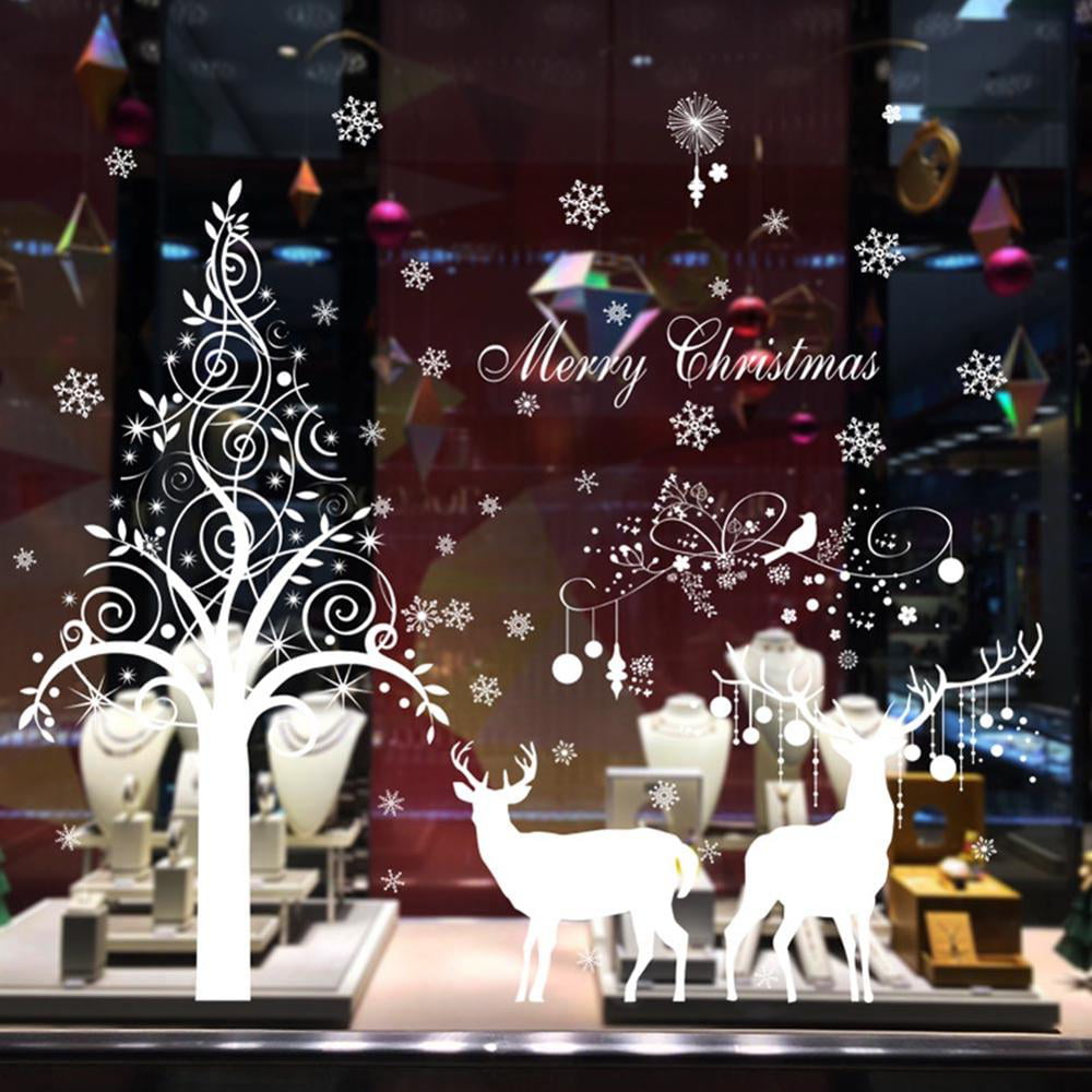 Details about   Merry Christmas Window stickers Christmas decorations home wall Glass Stickers 