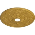 thumbnail image 3 of 30 7/8"OD x 3 5/8"ID x 1 3/8"P Rose Ceiling Medallion (Fits Canopies up to 5 1/4"), Hand-Painted Iridescent Gold, 3 of 5