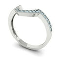 thumbnail image 2 of 0.25 ct Brilliant Round Cut Natural Sky Blue Topaz 14k White Gold Stackable Band SZ 11, 2 of 6