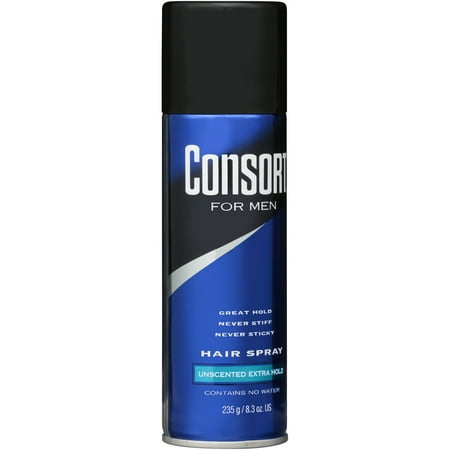 Consort for Men Unscented Extra Hold Hair Spray 8.3 oz. Aerosol (Best Hair Product Line)