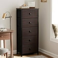 thumbnail image 4 of GUNAITO 5 Drawer Dresser for Bedroom Tall Narrow Chest of Drawers Fabric Storage Dresser for Adults,Brown, 4 of 9