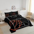 thumbnail image 3 of Basketball Comforter Set Full Size,Sports Theme Bedding Set Teens Room Decor,Basketball Court Quilt Bed Set Ball Games Gaming Bed Comforter Sets with 2 Pillowcases, 3 of 7