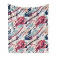 thumbnail image 1 of Navy and Blush Soft Flannel Fleece Throw Blanket, Abstract Pastel Color Splashes Dirty Look Liquid Splat Drops Print, Cozy Plush for Indoor and Outdoor Use, 60" x 80", Multicolor, by Ambesonne, 1 of 6
