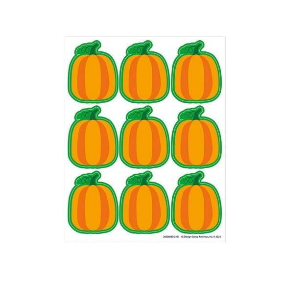 Eureka Fall Pumpkin Giant Stickers, 36 Per Pack, 12 Packs