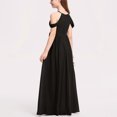 thumbnail image 4 of Yanlir Robe Longue Maxi de Performance pour Fille, Couleur Unie, Respirante, Robes Trapèze pour Enfants, Robe Élégante Décontractée pour les Vacances, Robe Évasée Style Princesse (Noir, 10-11 Ans), 4 of 5