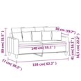 thumbnail image 4 of vidaXL 2-Seater Sofa Light Grey 140 cm Velvet, 4 of 5