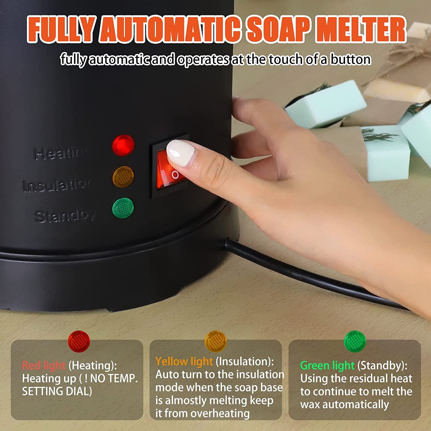 High temperature direct heat melter for beginning soap maker.
