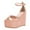 Pink, variant on FSJ Women Graceful Round Open Toe Platform Wedge High Heels Sandals Ankle Strap Adjustable Buckle Party Evening Dress Shoes Size 8 Yellow