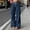 Navy, variant on WIZUTIZ Women's Solid Color Wide Leg Jogger Pants High Rise Elastic Drawstring Waist Side Pockets Long Length Casual Trousers Comfy Soft Stretchy Everyday