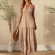 thumbnail image 5 of Pantalones de Vestido Casual para las Mujeres Estilo sin Mangas Sólido V Cuello Vendaje Vestido Largo, Camisas de Vestido Casual para las Mujeres Inspirado Bodycon Maxi de Verano, 5 of 6