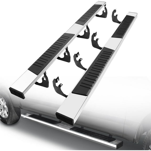 ONINE 6" Chrome Running Boards Custom Fit 2019-2024 Chevy Silverado/Gmc Sierra 1500 & 2020-2024 Silverado/Sierra 2500/3500 Crew Cab Aluminum Polished Side Step Nerf bar