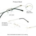 thumbnail image 2 of VisionGlobal Metal Readers for men/women Blue Light Blocking,Hand-set Diamond Fashion Square Glasses (Golden Clear, +1.00 Magnification), 2 of 5