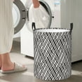 thumbnail image 5 of Sikiie Black White Stripes Print Round Dirty Clothes Basket, Waterproof Standing Foldable Storage Basket, for Laundry Room, Bedroom, Bathroom Storage-Medium, 5 of 6