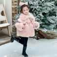 thumbnail image 5 of Plush Decoration 1 Pc Exquisite and Lovely Girl's Thick Faux Fur Coat with Pink Color Added Fur, Winter Clothing with Cotton Coat, 5 of 9