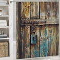 thumbnail image 6 of Orinice  Rustic Shower Curtain, Aged Shed Door Backdrop Color Details Country Living Exterior Pastoral Mansion Image, Cloth Fabric Bathroom Decor Set with Hooks,  White, 6 of 7