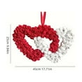 Double Love Artificial Rose Valentines Day Wreaths Heart Shaped Wreath