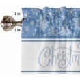 thumbnail image 5 of Blue Christmas Snowflake Kitchen Curtain 2 Panels Tiers Curtains 36 Inch Length, Xmas Snowflake Winter Striped Curtains Rod Pocket Curtains Window Drapes Treatment Window Cafe Curtains, 5 of 5